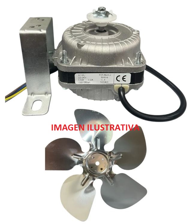 MOTOR FORZADOR 0,20 CUADRADO 5W - FOR-5W-ALU - CON ASPA Y SOPORTE