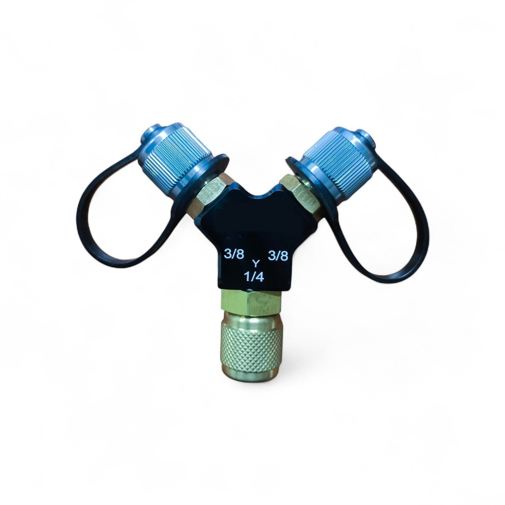 CONEXION EN "Y" PREMIUM -  3/8FM x 3/8FM x 1/4FH - PARA ALTO VACIO Y RECUPERACION