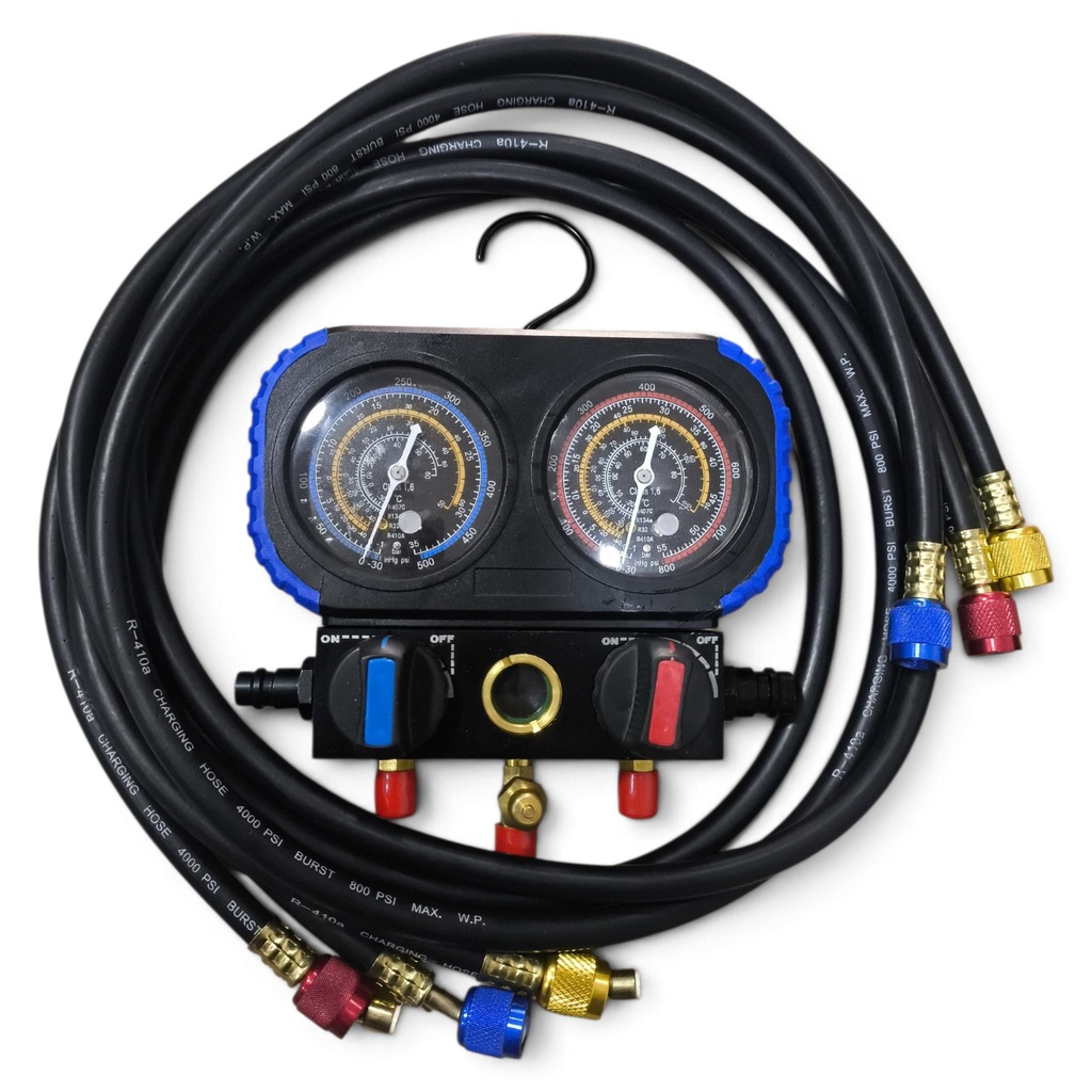 MANIFOLD PREMIUM R32-R134a-R410a-R22 CON MANGUERAS | Gacua SA